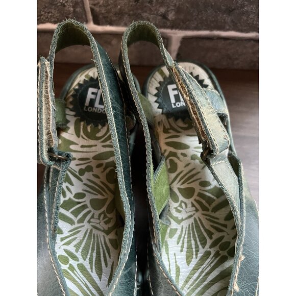 Fly London Yall Green Wedge Womens Sz 37 6.5/7 US - Picture 5 of 16
